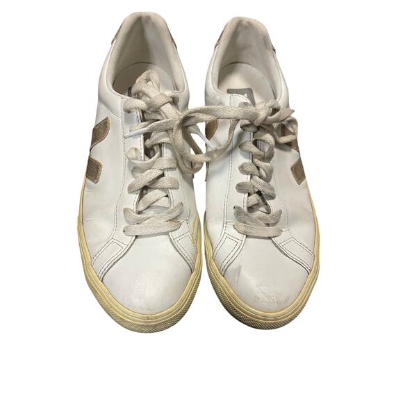VEJA ESPLAR LEATHER WHITE PLATINE Sneakers Women's Size 8 - Picture 1 of 6
